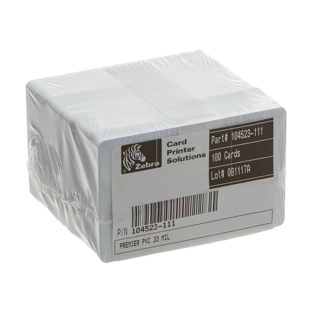 TARJETAS PVC BLANCAS ZEBRA, (500 UNIDADES)